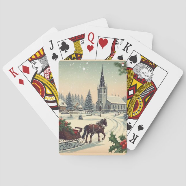 Classic/Vintage Christmas scene  Playing Cards (Back)