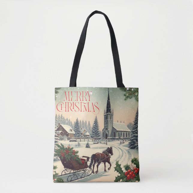 Classic/Vintage Christmas scene  Tote Bag (Front)