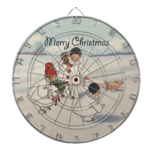 Classic Vintage Christmas Snow Child Dartboard