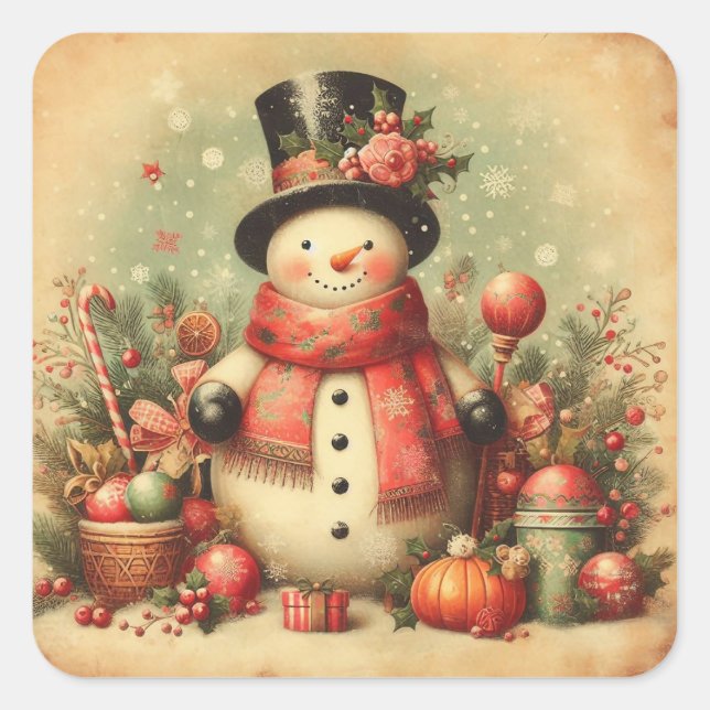 Classic Vintage Christmas Stickers (Front)