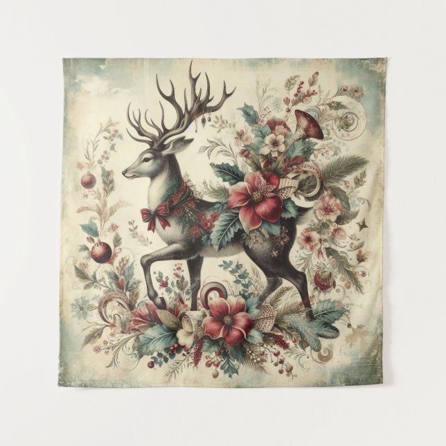 Classic Vintage Christmas Tapestry (Front)