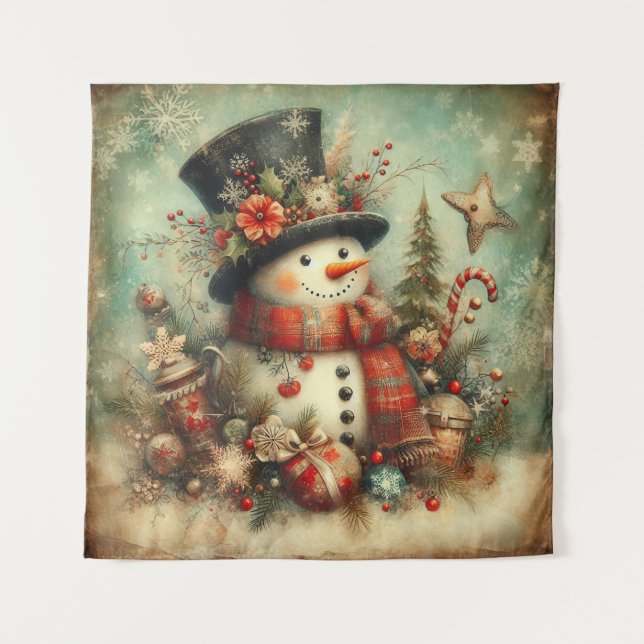 Classic Vintage Christmas Tapestry (Front)