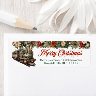 Classic vintage Christmas train red and green