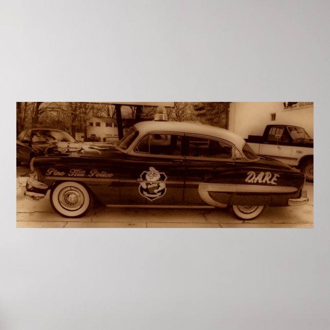 Classic Vintage D.A.R.E Police Car Poster (Front)