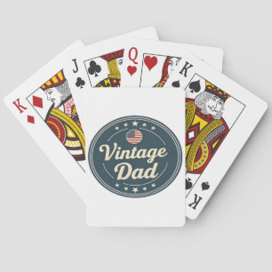 Classic Vintage Dad Retro Badge Stars & Stripes De Playing Cards