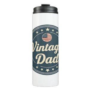 Classic Vintage Dad Retro Badge Stars & Stripes Thermal Tumbler