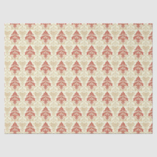 Classic Vintage Damask Red Green Beige Tissue Paper