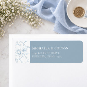 Classic Vintage Dusty Blue Floral Wreath Wedding