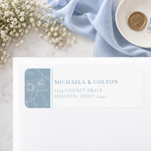 Classic Vintage Dusty Blue Floral Wreath Wedding
