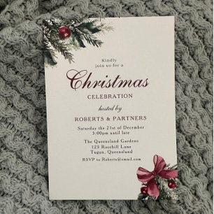Classic Vintage Elegant Christmas Party Invitation