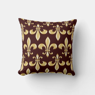 Classic Vintage Etching Fleur-de-lis Art Cushion