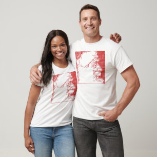 Classic Vintage Etching Santa Profile Art T-Shirt