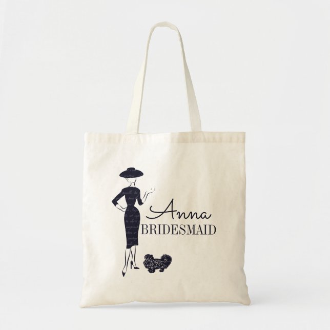 Classic Vintage Fashion Bridal Bridesmaid Tote Bag (Front)