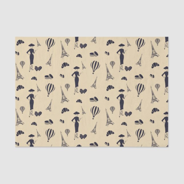 Classic Vintage Fashion Bridal Shower Tissue Paper (Front)