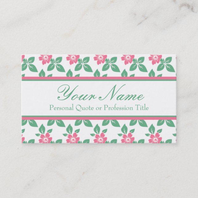Classic Vintage Floral Pattern Business Card (Front)