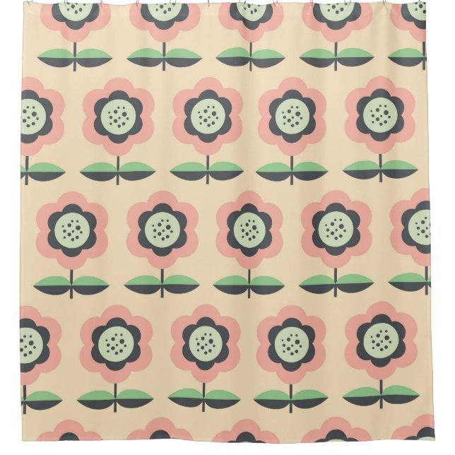 Classic Vintage: Floral Seamless Design Shower Curtain (Front)