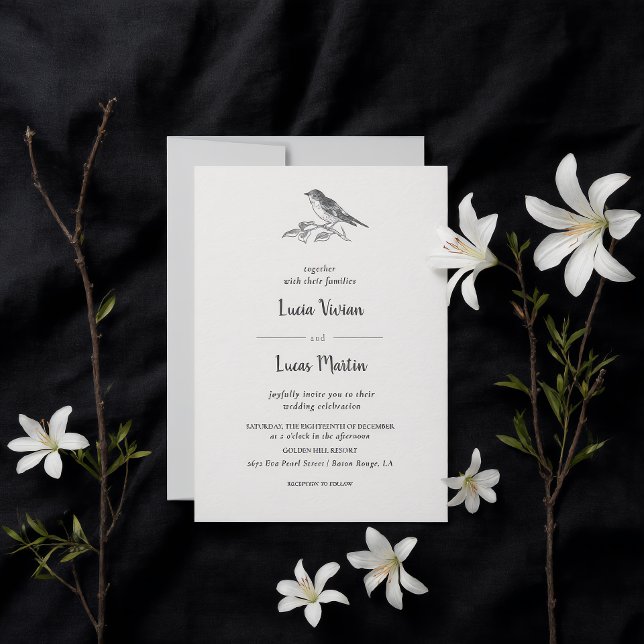 Classic Vintage Forest Bird Wedding Invitation (Creator Uploaded)