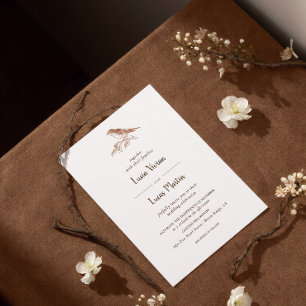 Classic Vintage Forest Bird Wedding Invitation