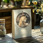 Classic Vintage Forest Unicorn Envelope Fantasy Classic Round Sticker<br><div class="desc">This vintage-style forest unicorn sticker features a whimsical stallion with a unicorn horn, set against a romantic forest background. The elegant retro design is ideal for wedding envelope seals, thank-you cards, and gift shop stationery. It’s also perfect for gift wrapping and paper crafting projects. Contact me if you need help...</div>