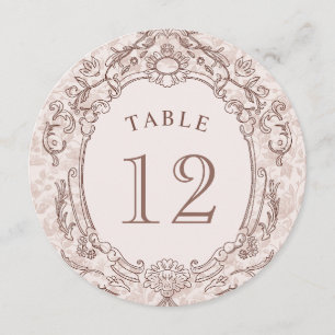 Classic Vintage Frame Round Table Number
