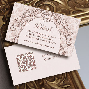 Classic Vintage Frame Wedding Details Website Enclosure Card