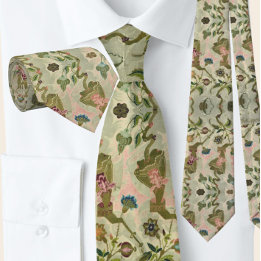 Classic Vintage French Floral Pattern Tie
