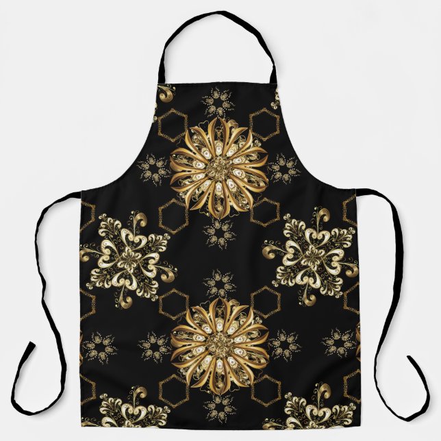 Classic Vintage: Golden Oriental Seamless. Apron (Front)