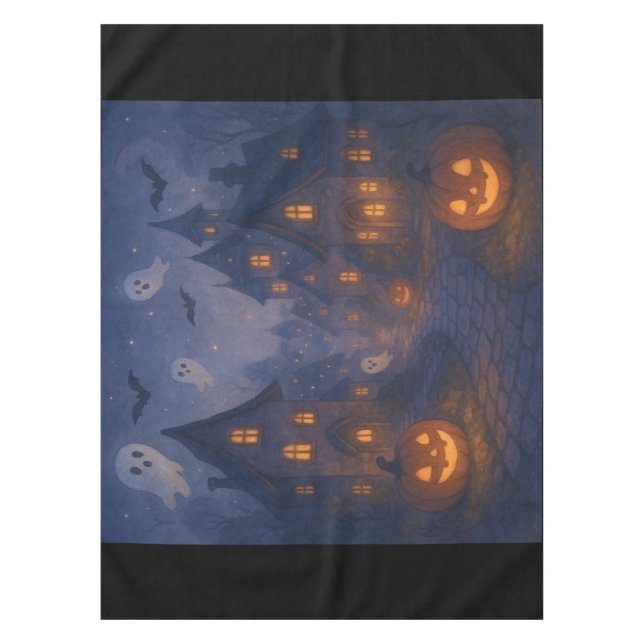 classic, vintage Halloween town design Tablecloth (Front)