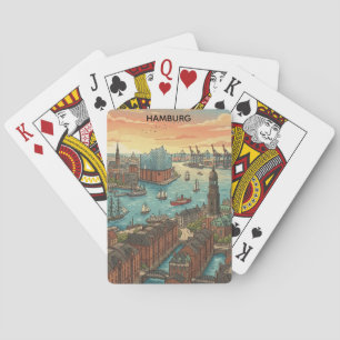 Classic Vintage Hamburg Germany Travel  Playing Cards
