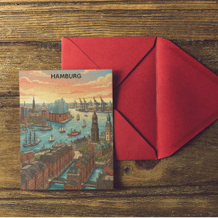 Classic Vintage Hamburg Germany Travel Postcard