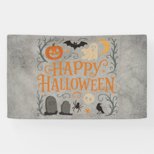 Classic, vintage Happy Halloween Banner