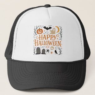 Classic, vintage Happy Halloween Trucker Hat