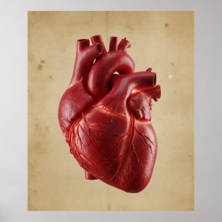 Classic Vintage Heart Illustration Wall Art Poster