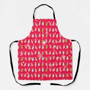 Classic Vintage Holiday Pattern-Christmas Lights 1 Apron