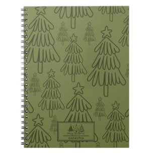 Classic Vintage Holiday Pattern-Christmas Tree (1) Notebook