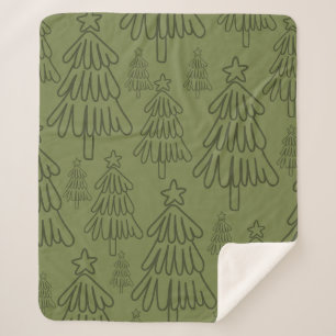 Classic Vintage Holiday Pattern-Christmas Tree (1) Sherpa Blanket