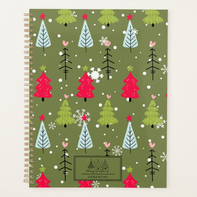 Classic Vintage Holiday Pattern-Christmas Tree (2) Planner (Front)