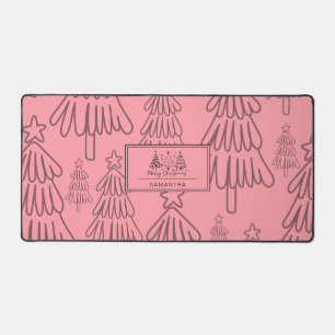 Classic Vintage Holiday Pattern-Christmas Tree (3) Desk Mat
