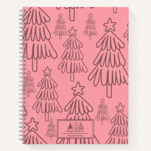 Classic Vintage Holiday Pattern-Christmas Tree (3) Notebook