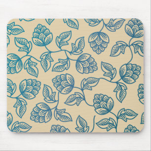 Classic Vintage Hop Leaves Pattern Mouse Mat