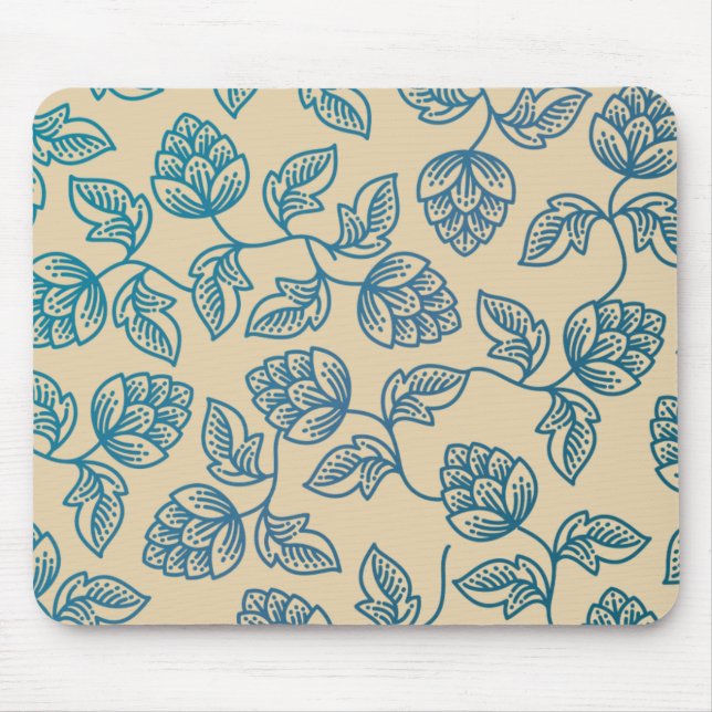 Classic Vintage Hop Leaves Pattern Mouse Mat (Front)