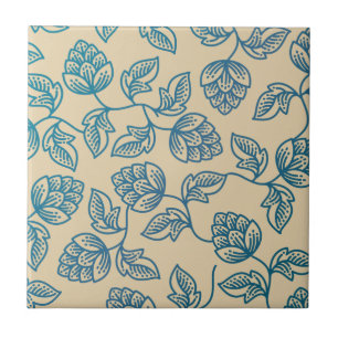 Classic Vintage Hop Leaves Pattern Tile
