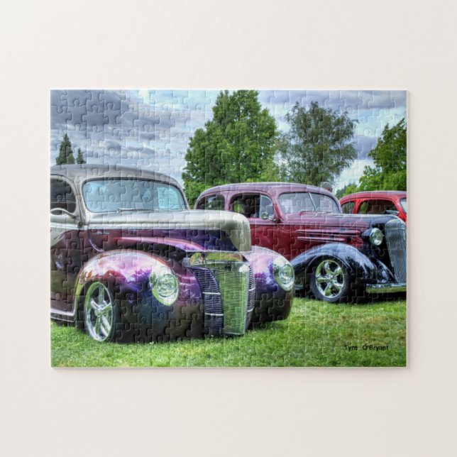 Classic Vintage Hotrod Cars Jigsaw Puzzle (Horizontal)