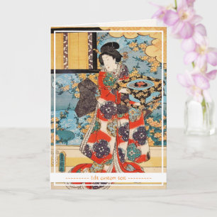 Classic vintage japanese geisha ukiyo-e maiko art card
