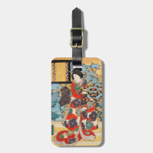 Classic vintage japanese geisha  ukiyo-e Utagawa Luggage Tag