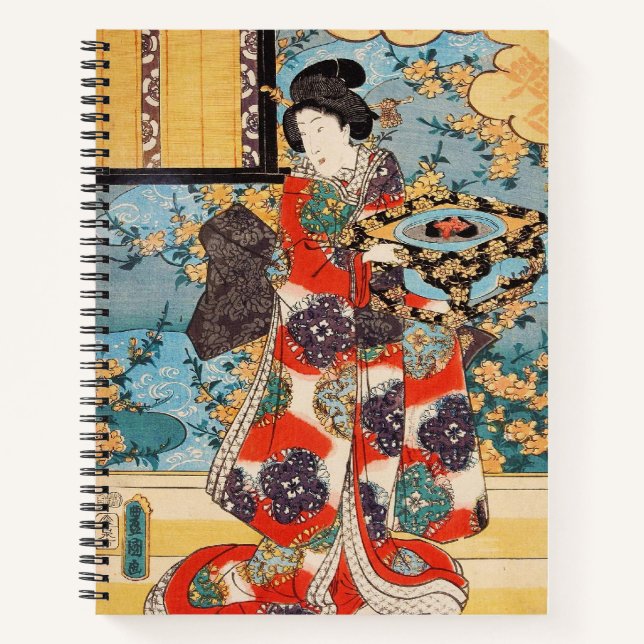 Classic vintage japanese geisha  ukiyo-e Utagawa Notebook (Front)