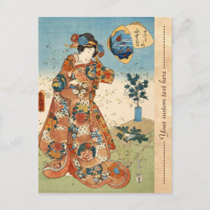 Classic vintage japanese ukiyo-e geisha Utagawa Postcard