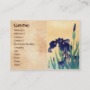 Classic vintage japanese ukiyo-e violet irises art business card