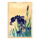 Classic vintage japanese ukiyo-e violet irises art