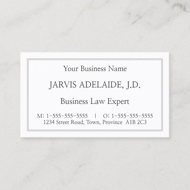 Classic, Vintage Legal Professional Business Card (Front)
